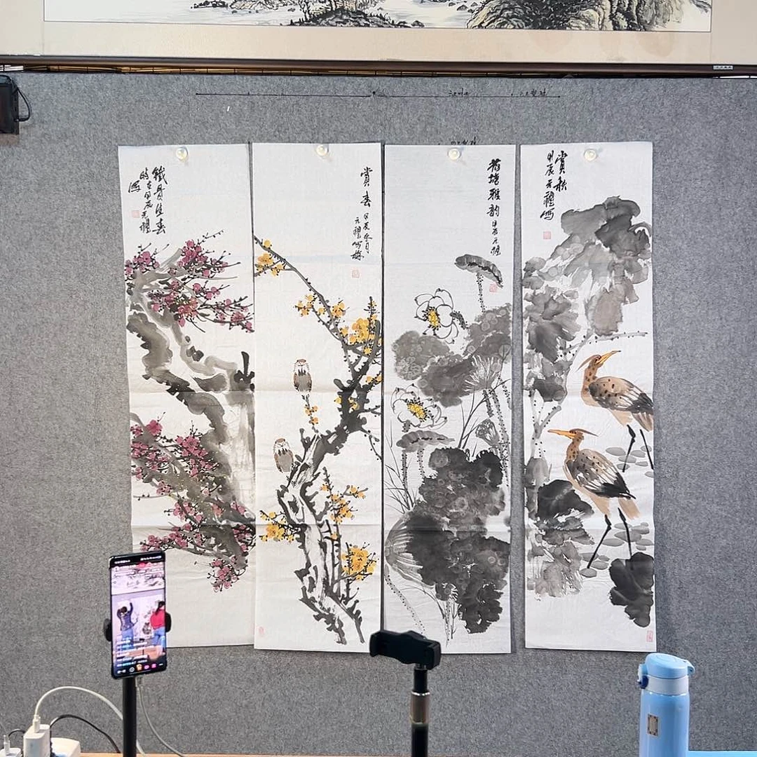 国画561 花鸟在此处飞翔也有了