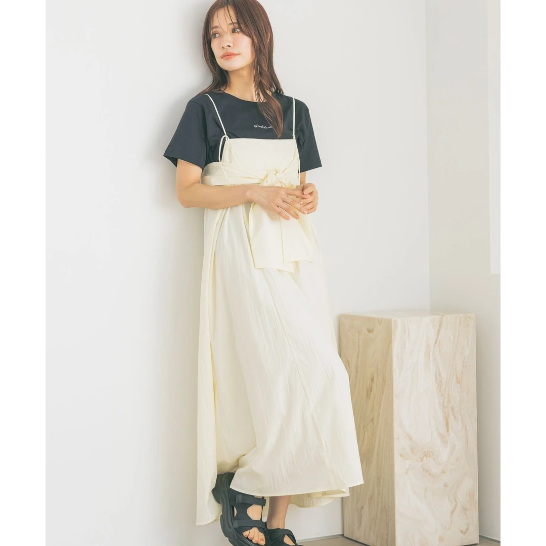 【MonTendre】夏季新款 M 纯色凉感透气绑带小众吊带连衣裙