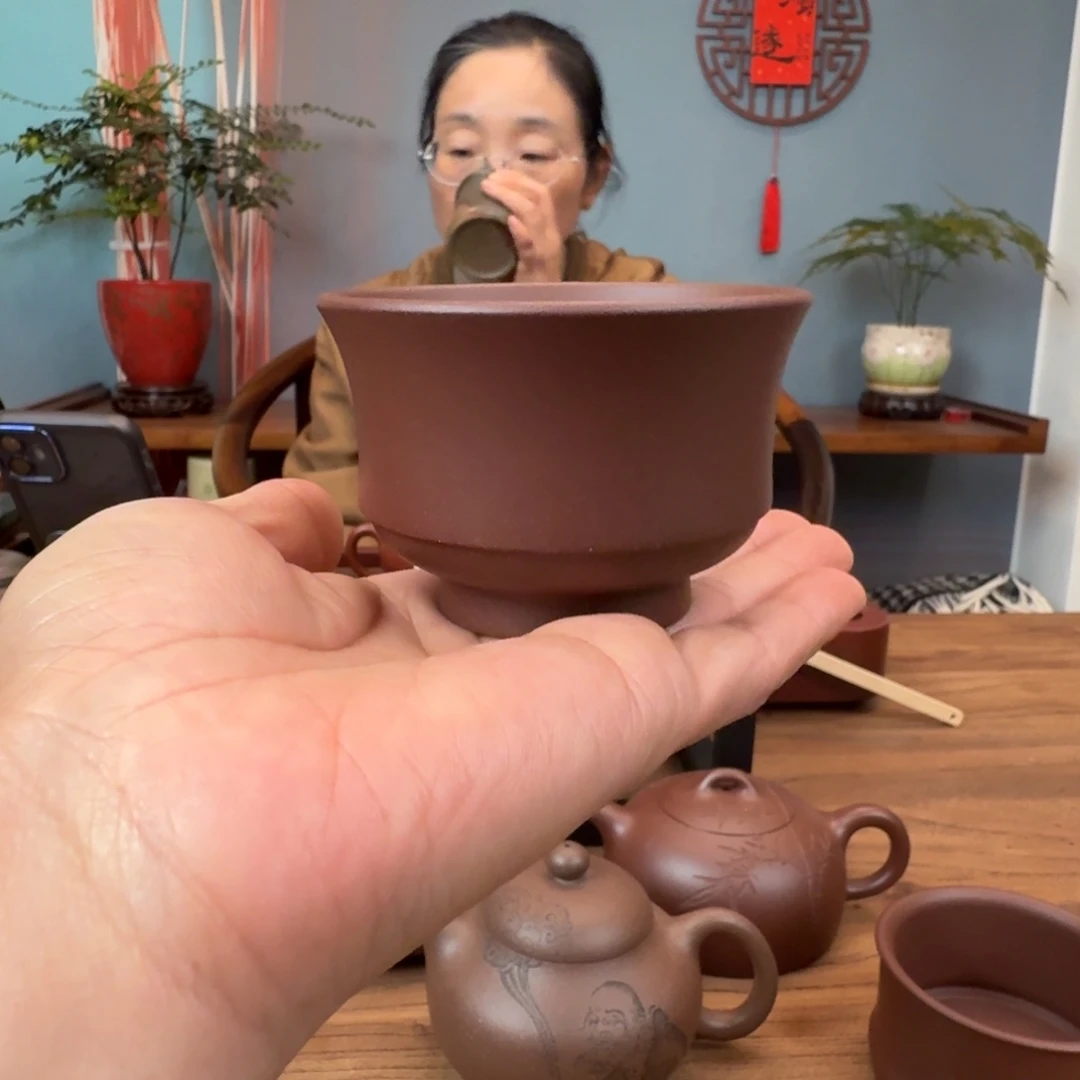紫泥茶壶原矿全砂马蹄杯