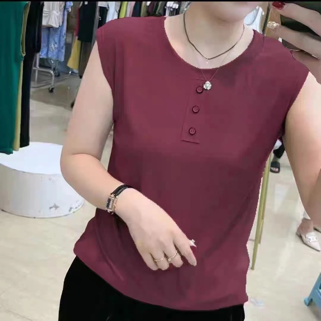 女士三扣大码休闲百搭背心