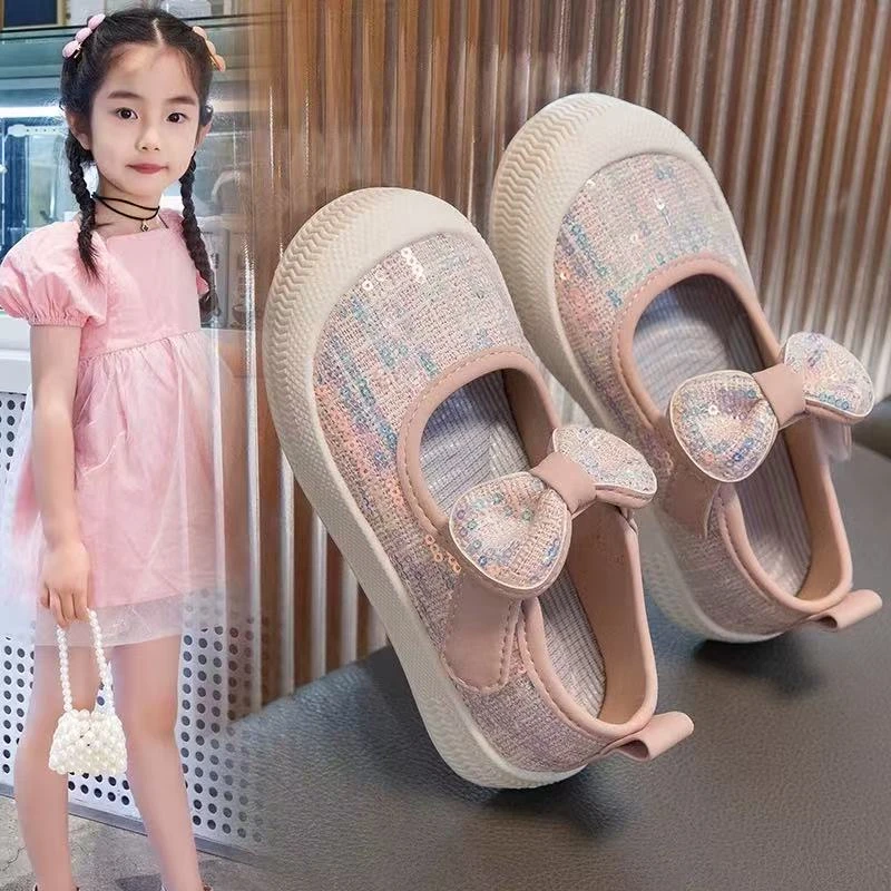 儿童帆布鞋春秋款休闲鞋时尚洋气软底一脚蹬女童单鞋5628