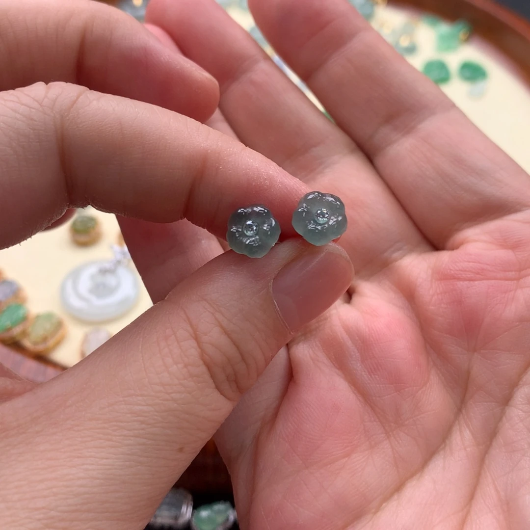 颈饰银S925镶嵌翡翠翡翠耳钉危多样发