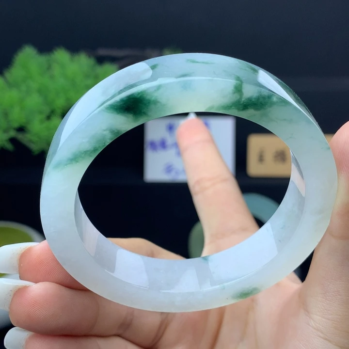 定制翡翠未镶嵌翡翠手镯57-58