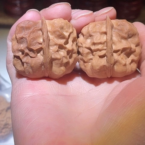 文玩核桃把件祥龙疙瘩包带彩微磕尖37