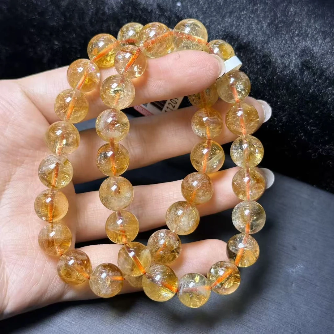 天然巴西老矿黄水晶黄阿塞9MM±多样性发一件