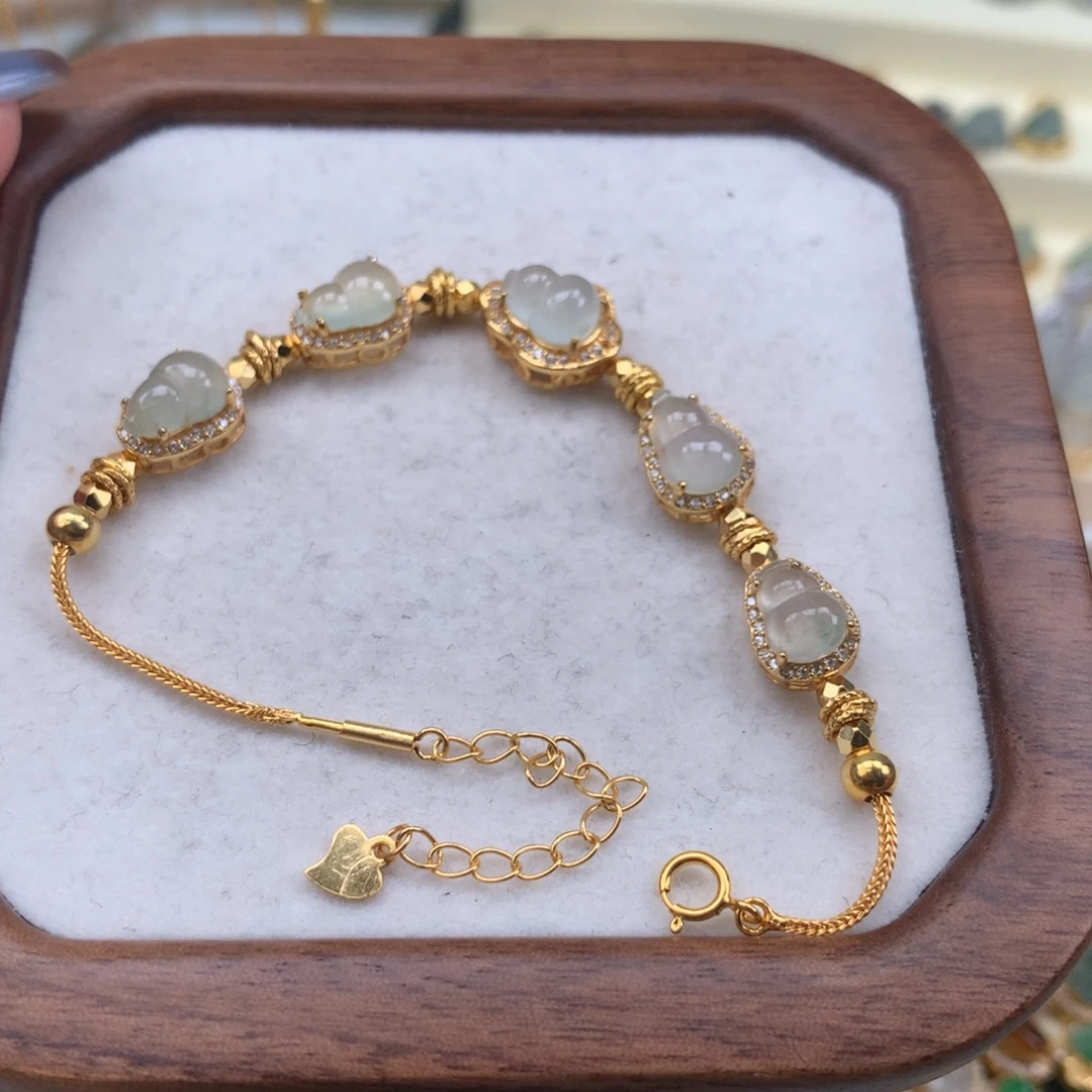 翡翠银S925镶嵌颈饰手链