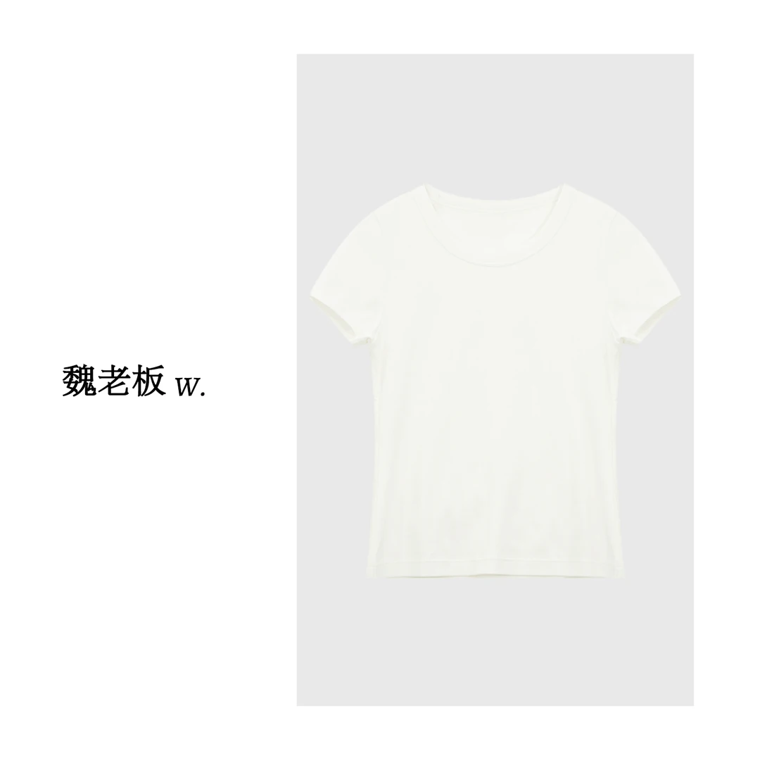 W.Diva【慕思】简约宽松洋气休闲显瘦百搭三色短袖纯棉T恤52T201239