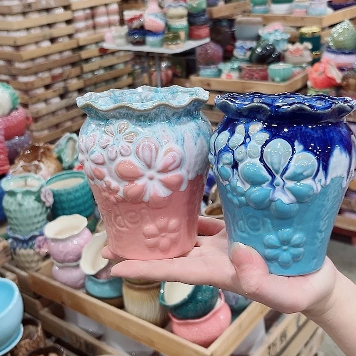 有孔.凑单10元陶瓷花盆发货！