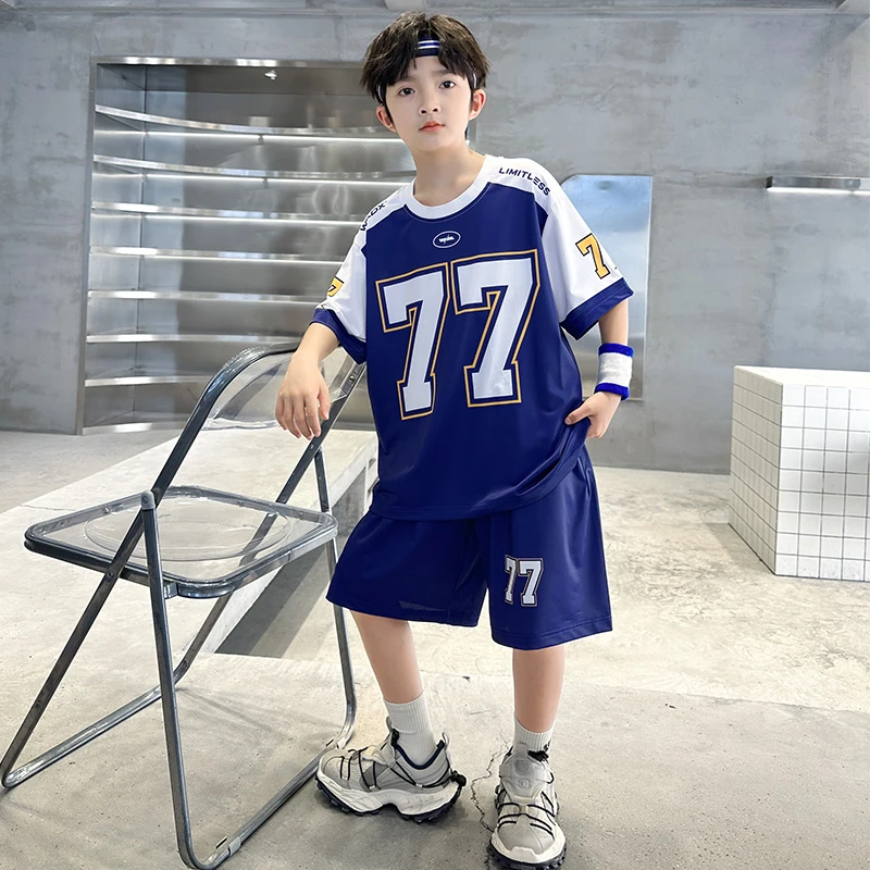 男童夏装求套装2025新款中大童运动速干两件套儿童夏季韩版透气潮