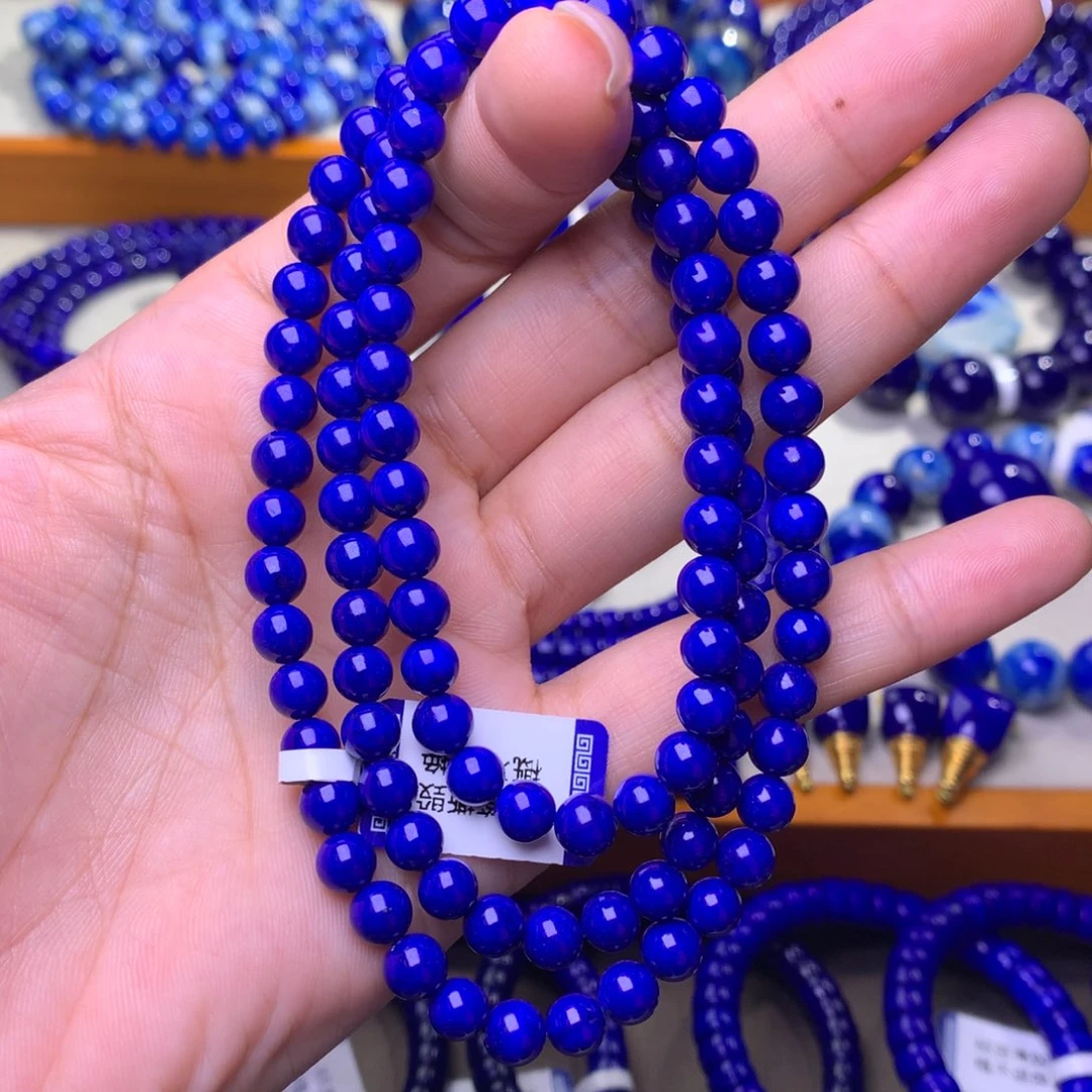 青金石未镶嵌手串6mm