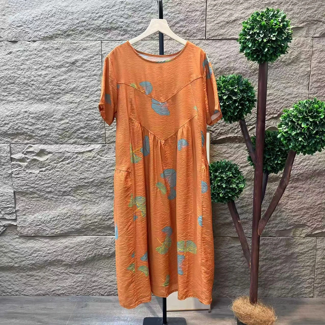 9091新款夏季优雅减龄倒三角清凉碎花连衣裙QZ