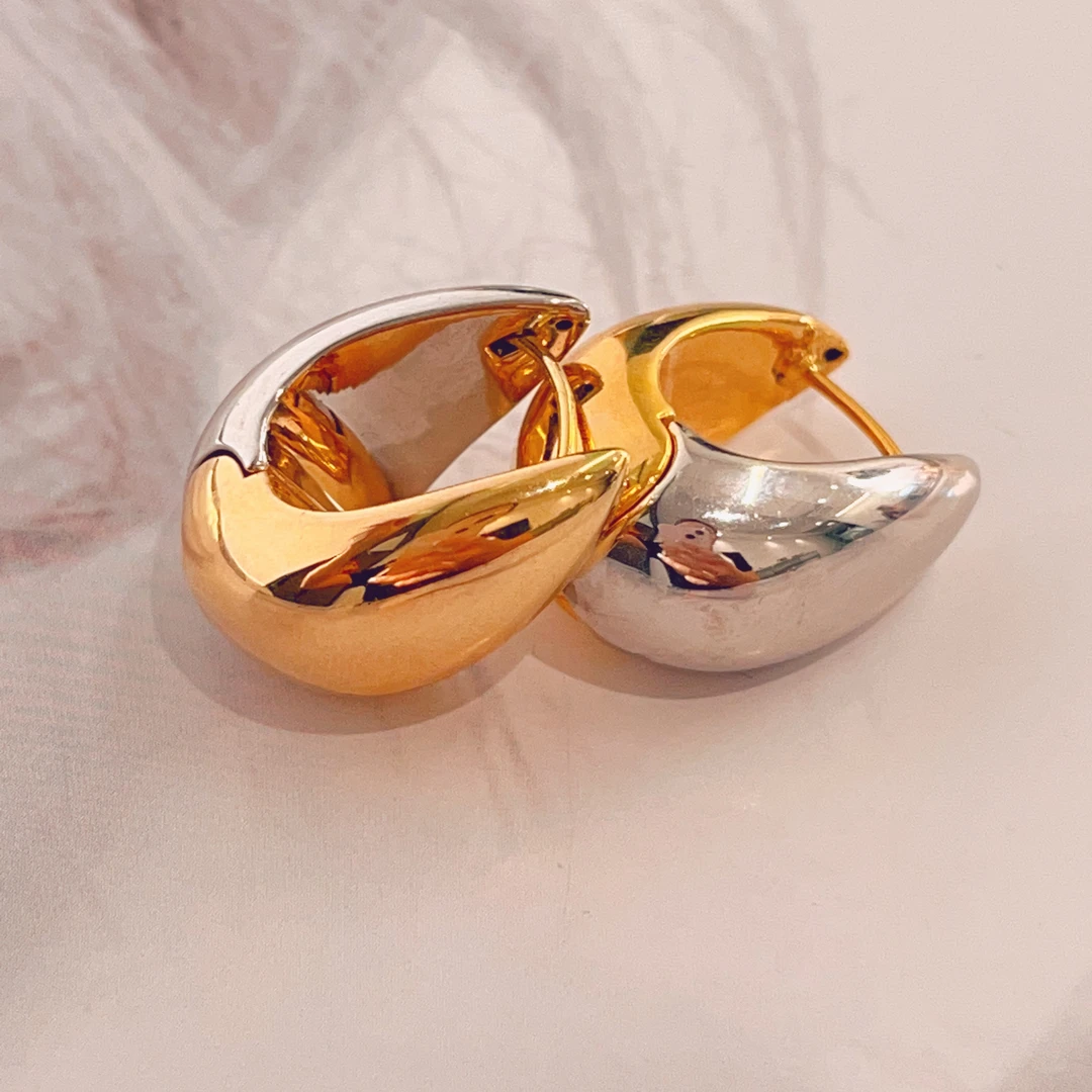 【金禧禧】18k金赫本水滴耳扣极简复古金色耳环轻奢高级感