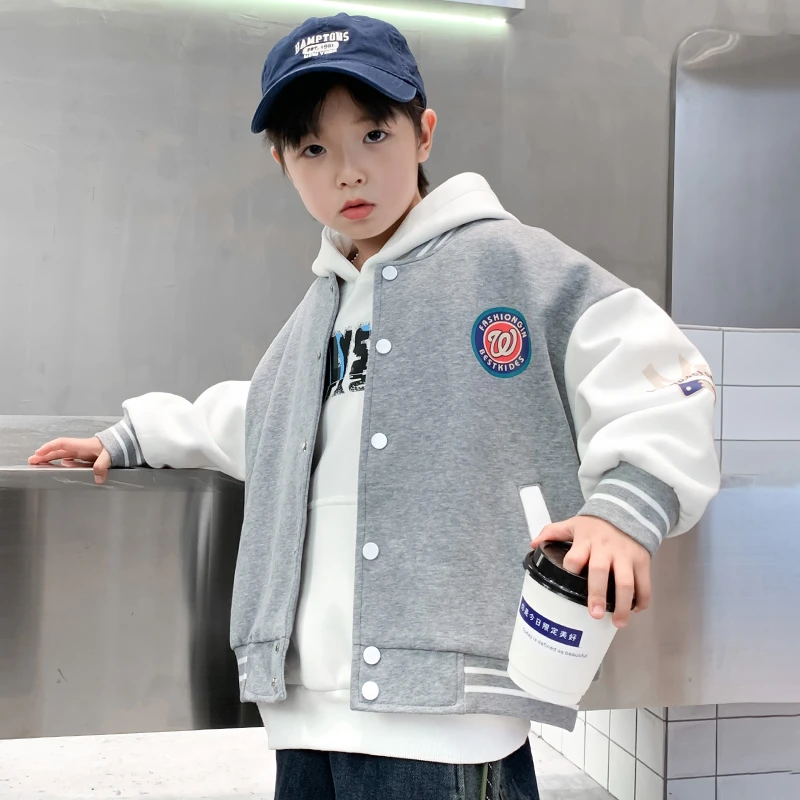 2025春季新款男大童潮牌撞色棒球服外套春秋装酷帅上衣K241WT0376