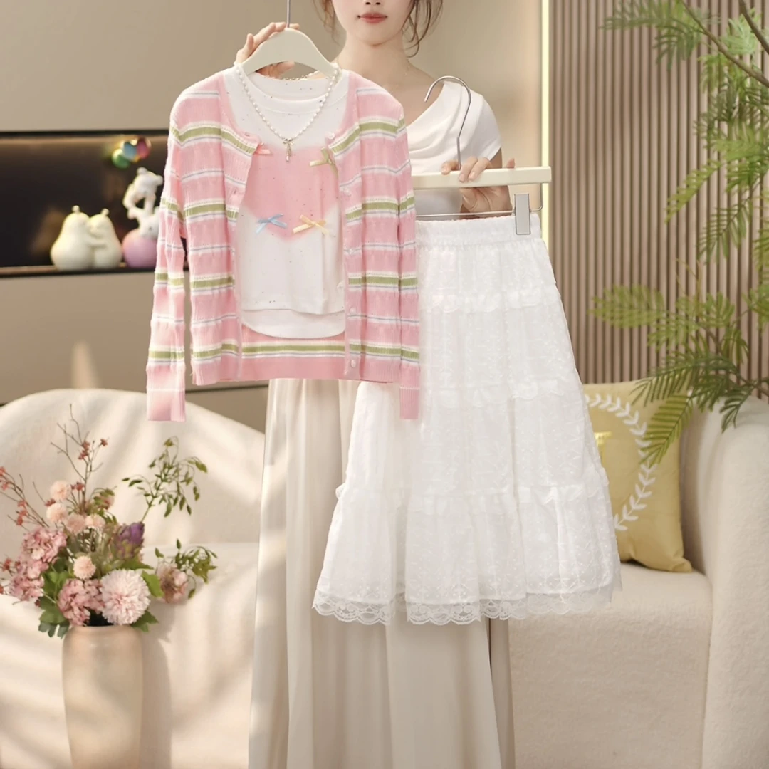 boboe/波波鹅2025夏季新款设计感套装时尚百搭上衣+裙子—Y4281