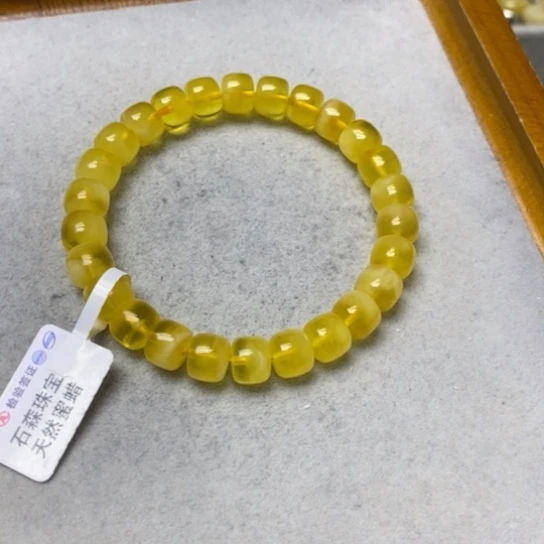 蜜蜡裸石未镶嵌手串