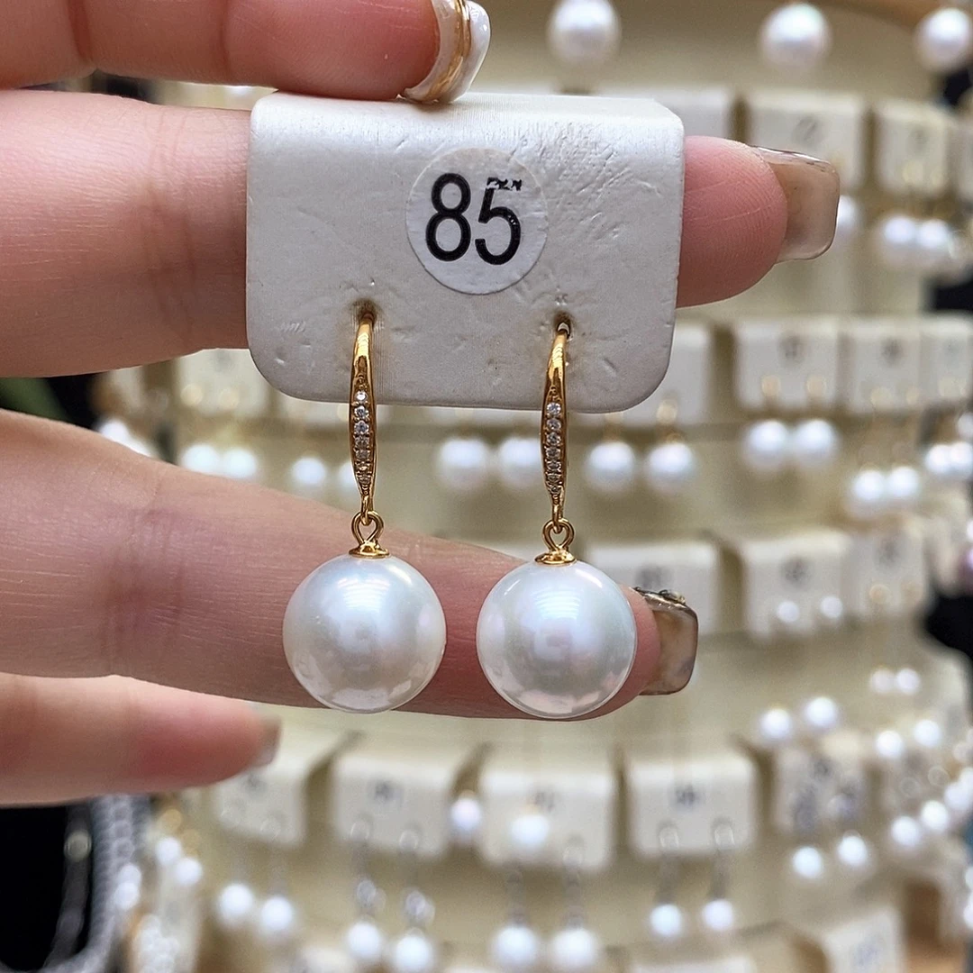 银S925镶嵌淡水珍珠耳饰