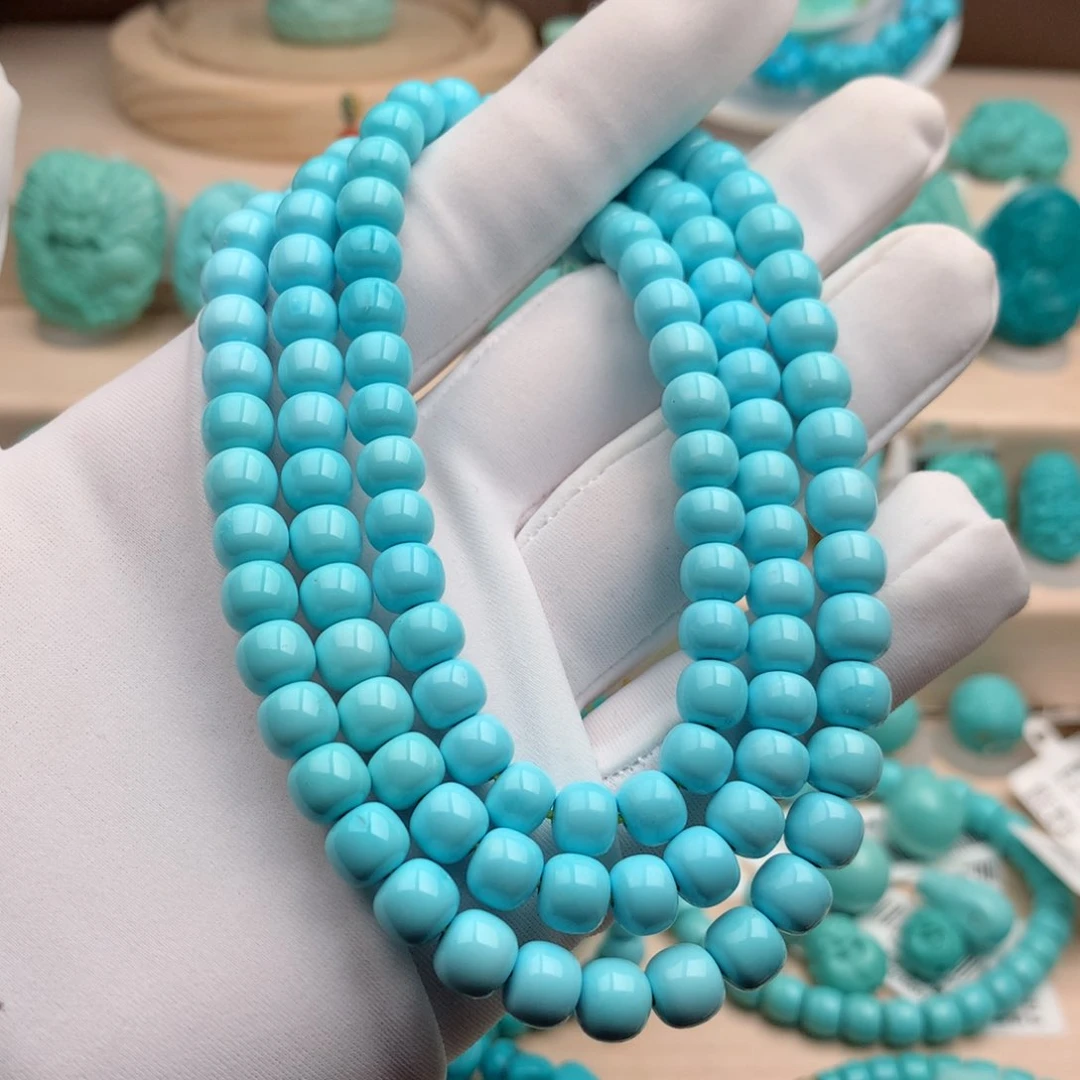 绿松石珠宝奇石未镶嵌6.8m m