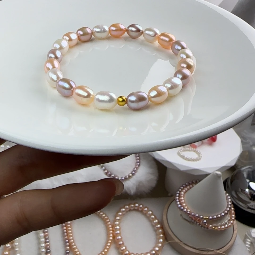 手绳淡水珍珠未镶嵌7-8mm微瑕