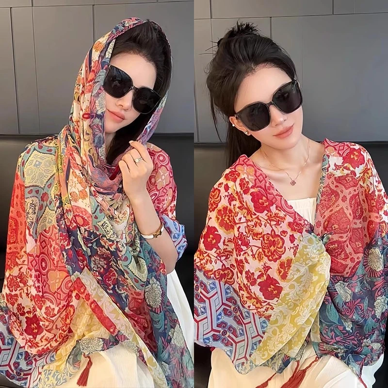 【 巴比伦民族风盘扣披肩】复古中长款云南新疆青海四川旅游防晒