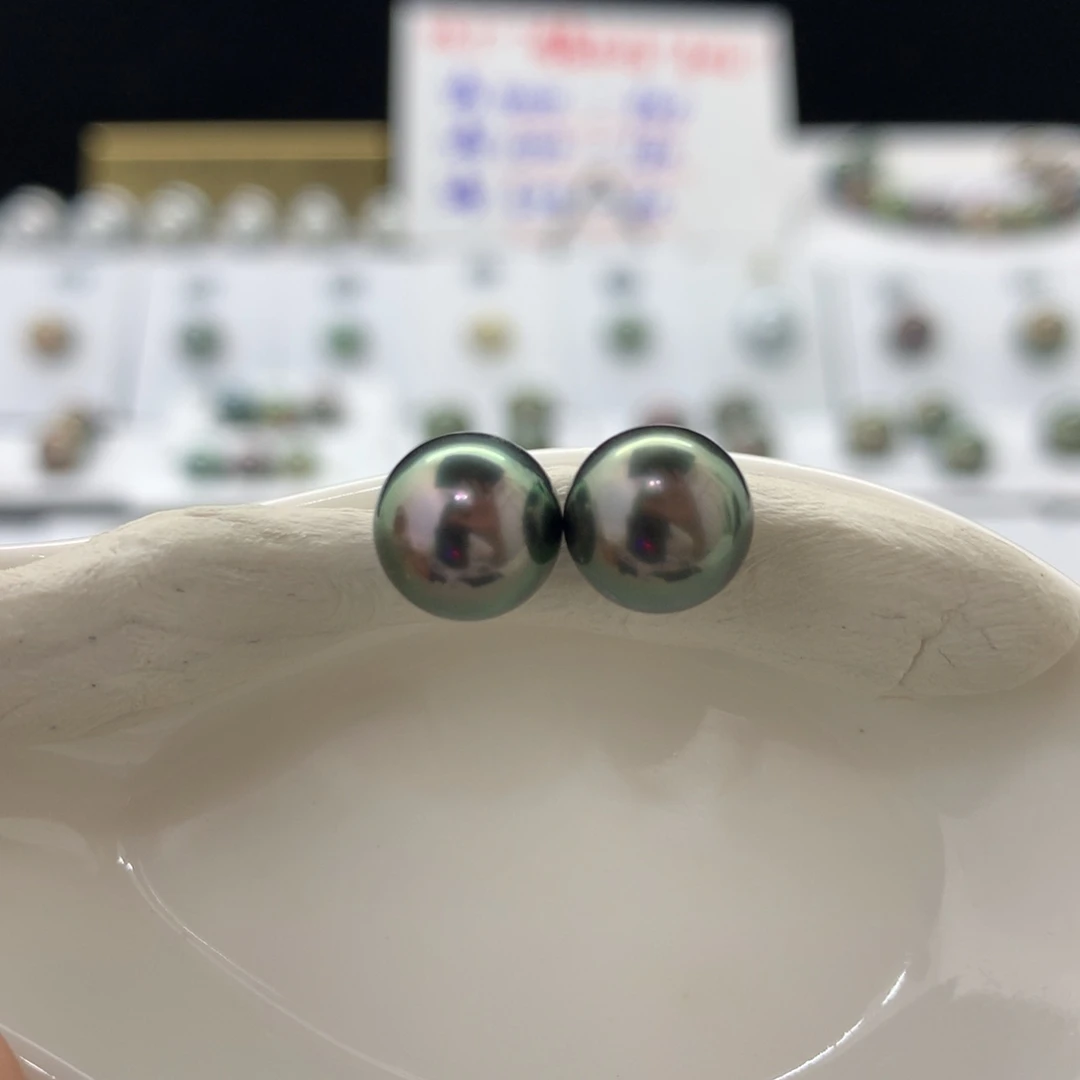 未镶嵌裸珠定制海水珍珠绿皮粉心8.6 8.8mm