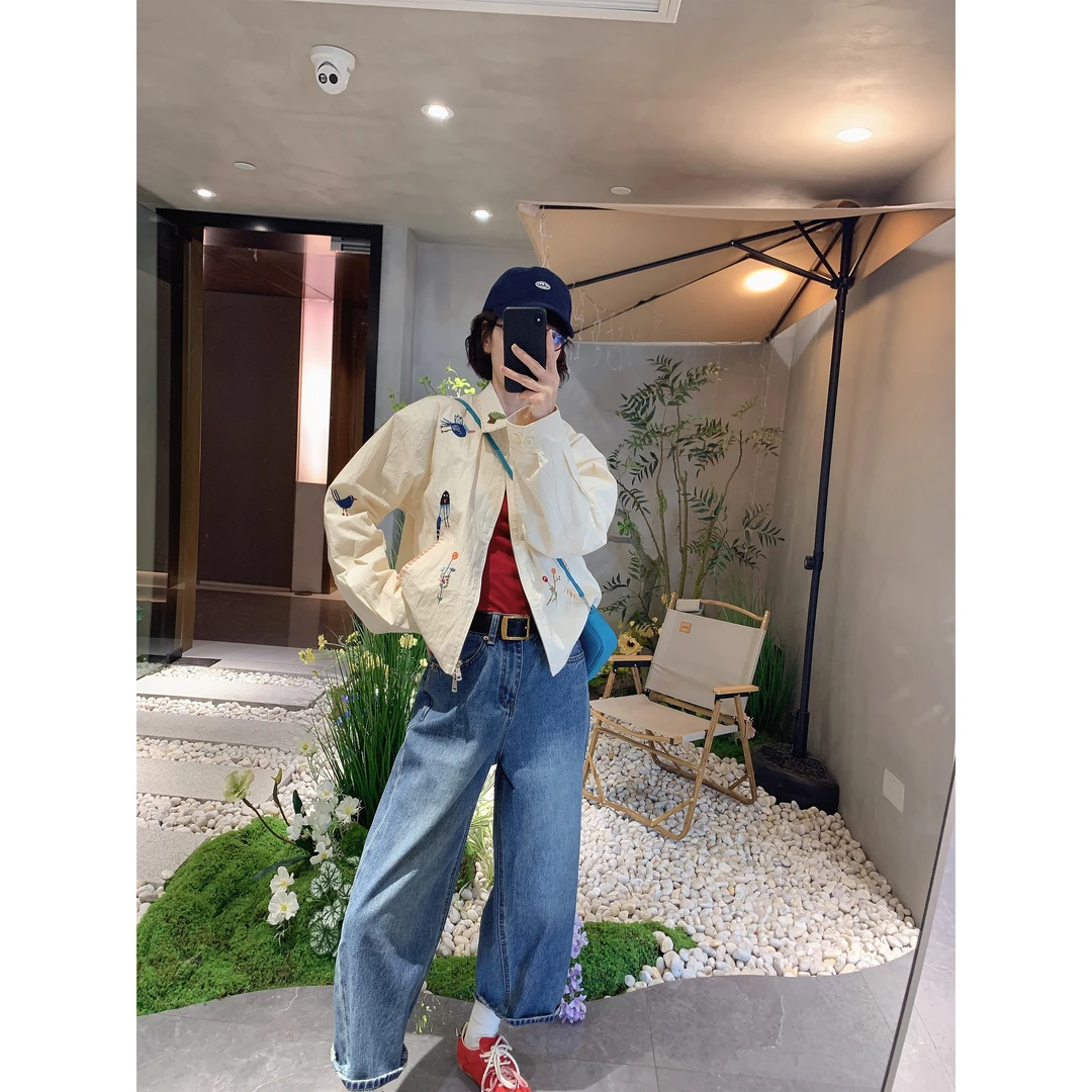 【骆小姐私服】2025年春季新款中高腰显瘦时尚百搭高级感九分牛仔裤