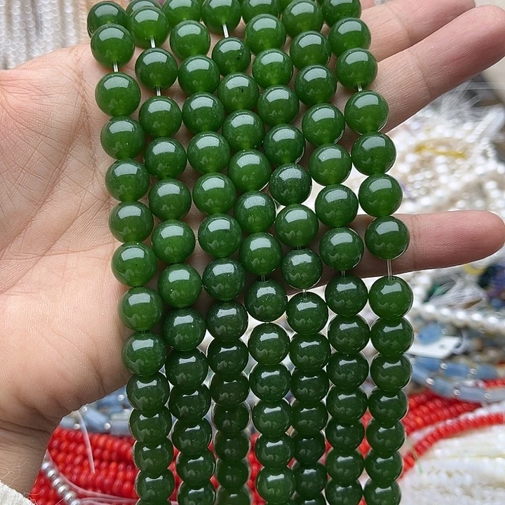 玛瑙/玉髓未镶嵌珠宝半成品一条10mm左右碧玉