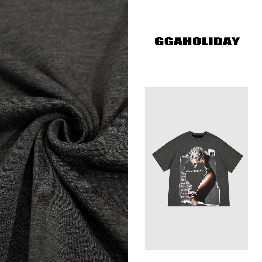 GGAHOLIDAY新款美式宽松休闲时尚复古舒适透气百搭显瘦T恤-152288