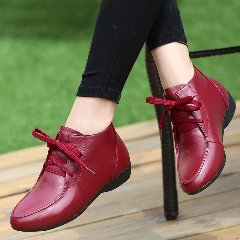 奥莱【品牌撤柜】新款妈妈鞋春秋冬休闲 皮鞋软底平底鞋子百搭单鞋