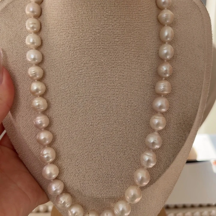 银S925镶嵌淡水珍珠颈饰65号