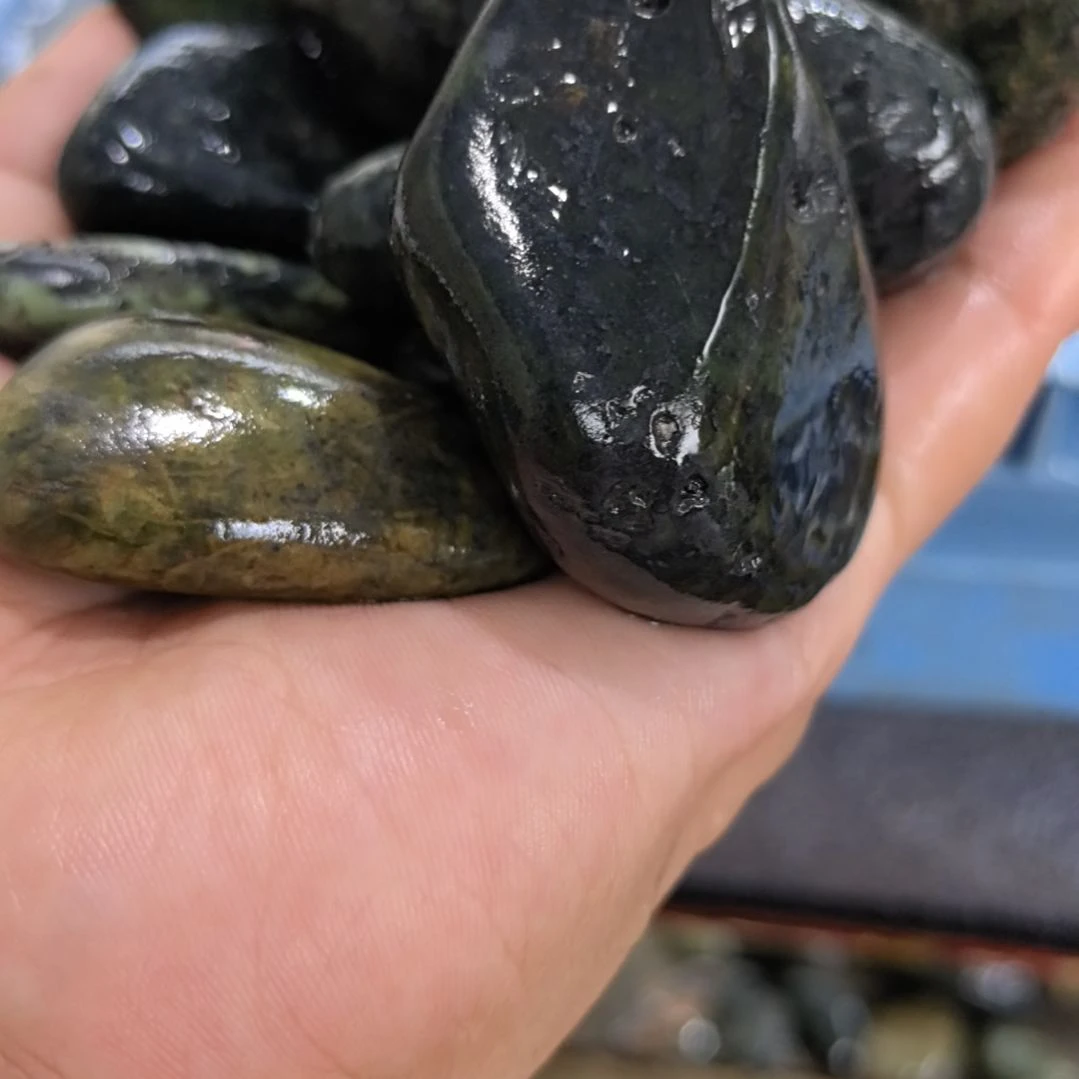 心***翔有机玻璃藏玉药王石原石手把件12颗