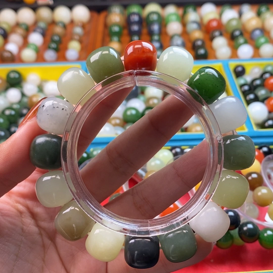 和田玉未镶嵌珠宝奇石福利多宝手串z13*14