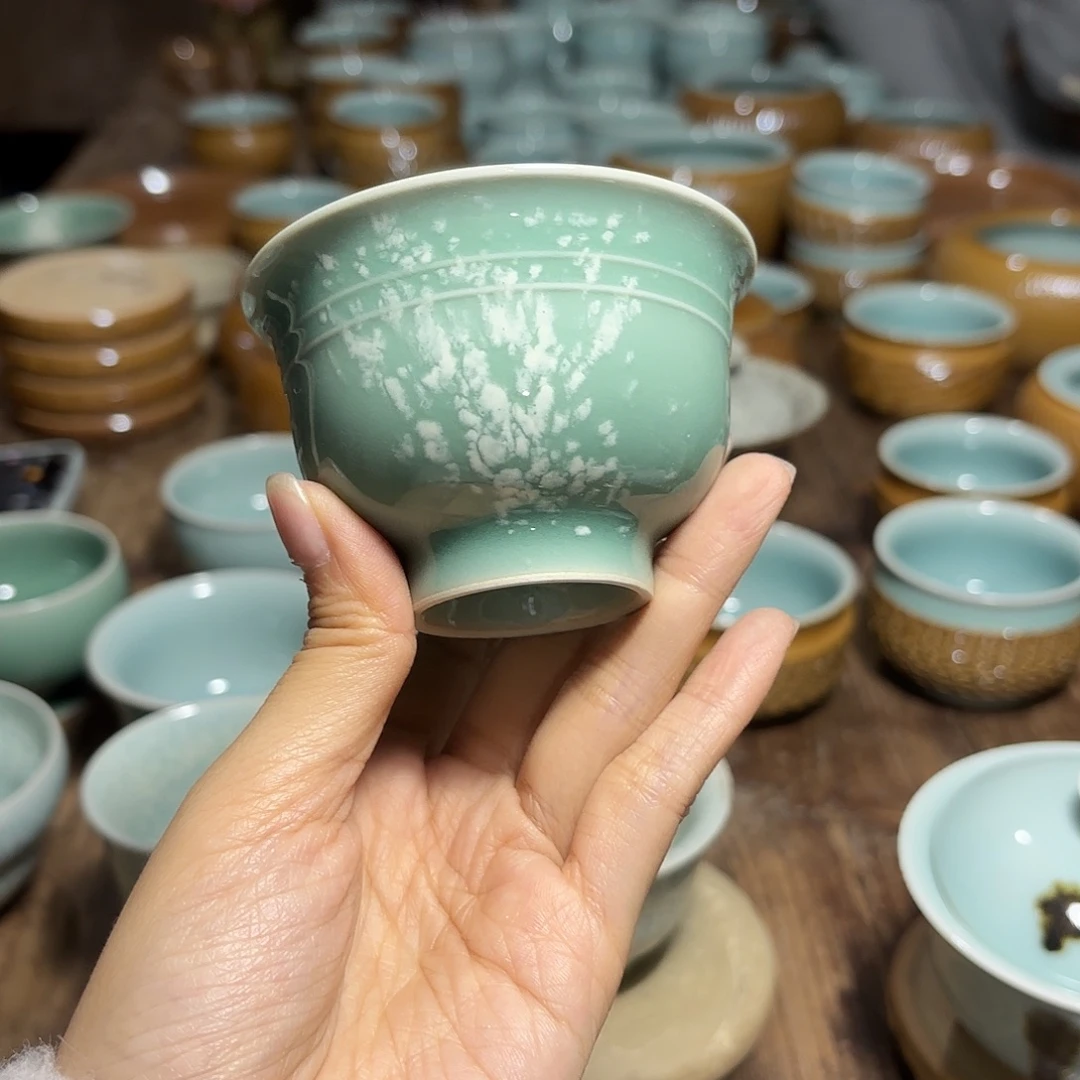 龙泉云间青瓷小米茶器