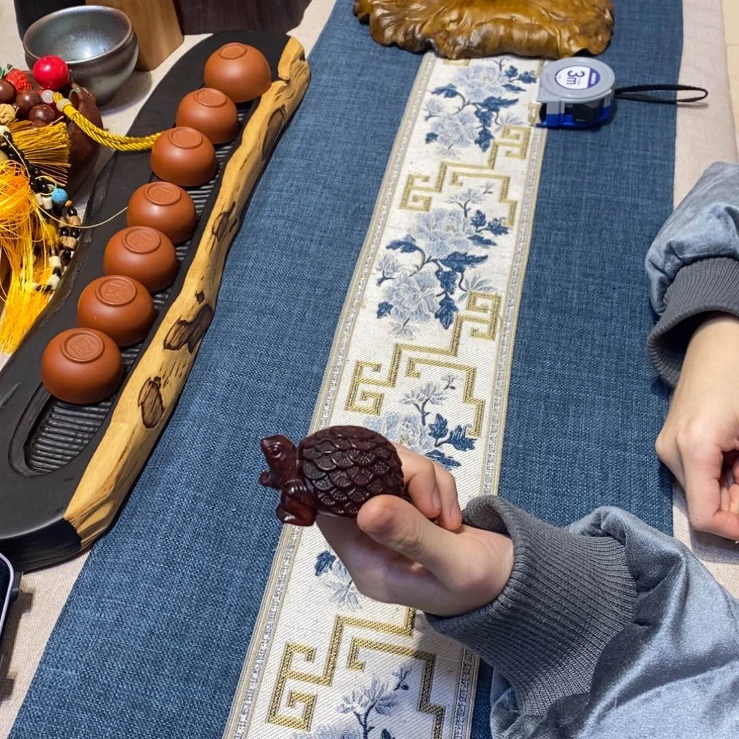 犀角紫檀仙龟把件