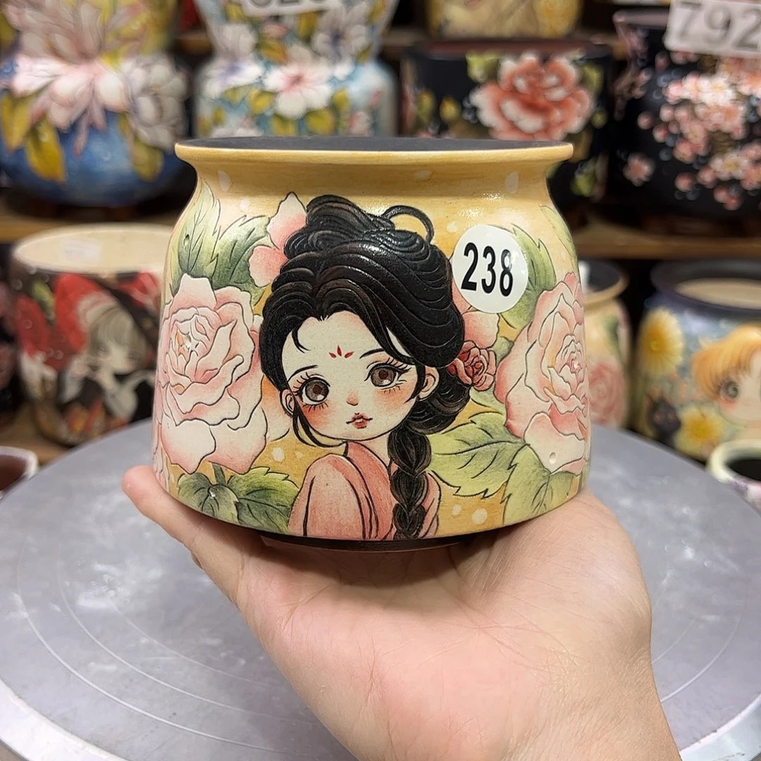景德镇炫彩手绘口10高10