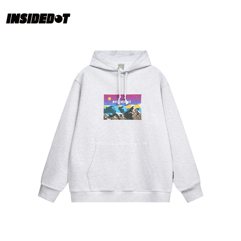 INSIDEDOT 山野系列风景画原创设计卫衣秋冬季男女同款长袖连帽衫