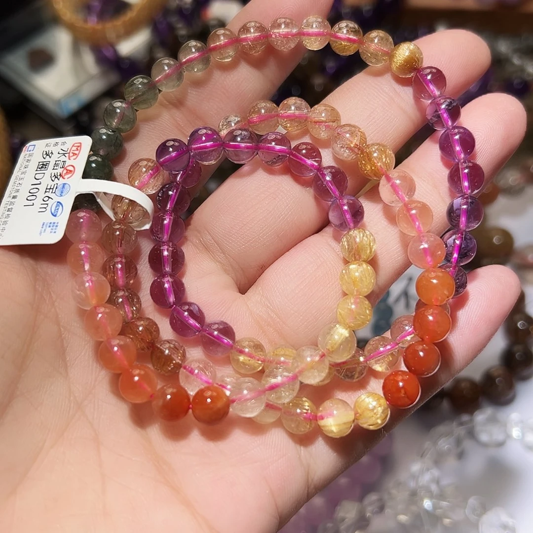 水晶手链未镶嵌高货水晶多宝6毫米