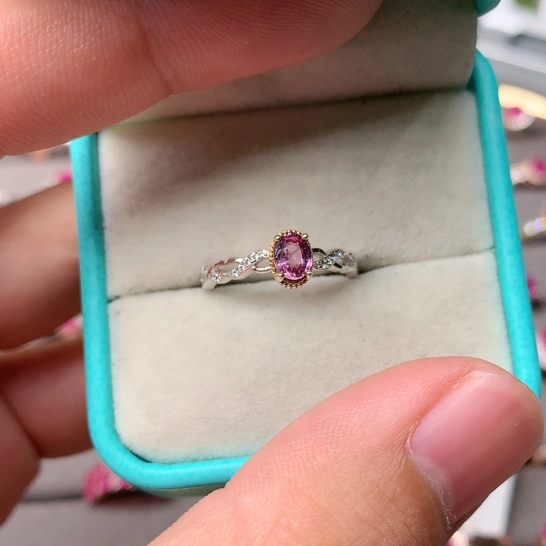 蓝宝石戒指银S925镶嵌