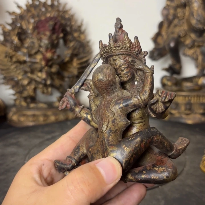 欢喜佛藏佛黄铜摆件