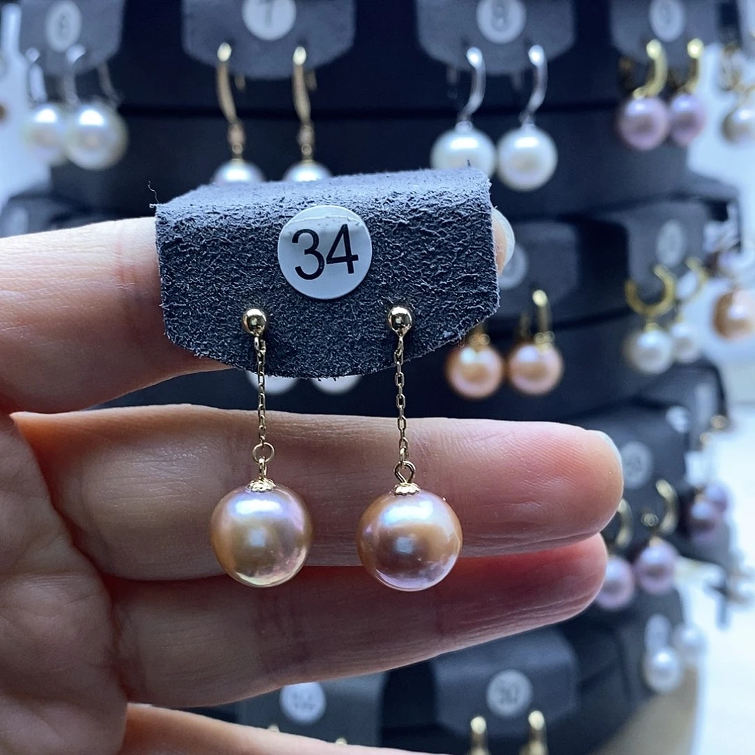 淡水珍珠耳饰银S925镶嵌