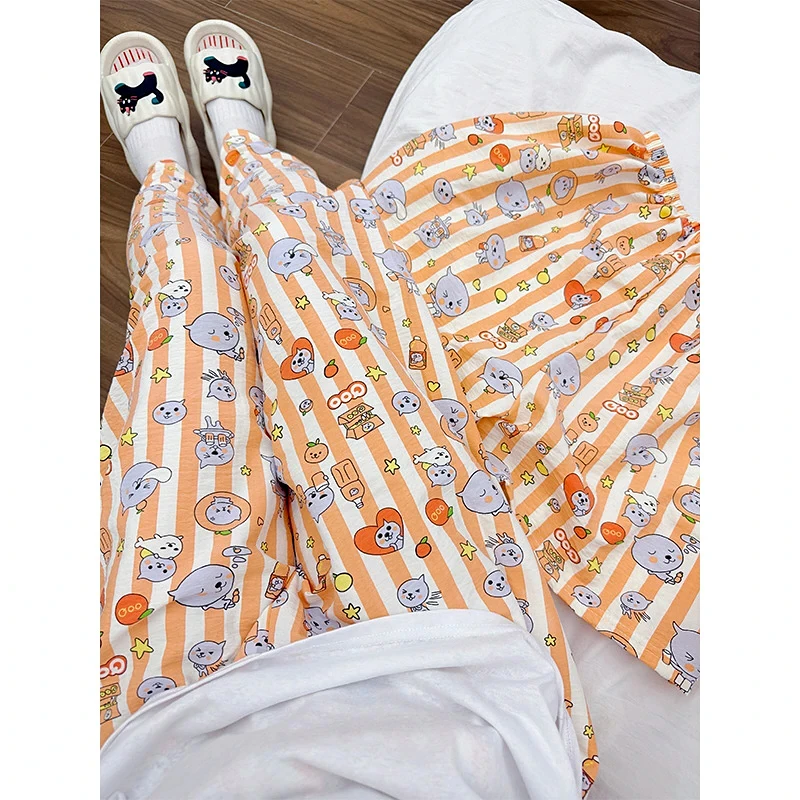 睡裤女夏季薄款云朵棉长裤可爱休闲家居裤可外穿空调裤防蚊遛弯裤