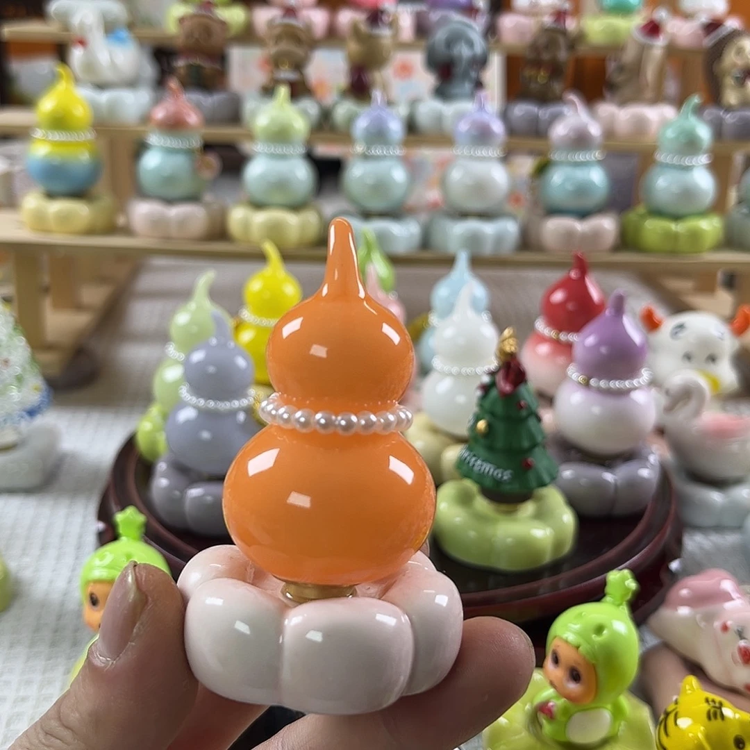 陶景德镇陶瓷底座转转橙色