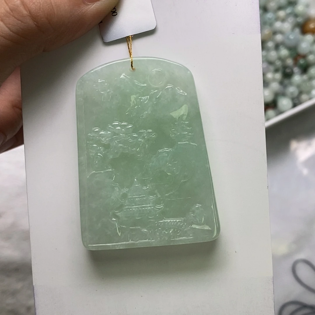 【闪购商品】颈饰未镶嵌翡翠陈**凡山水牌