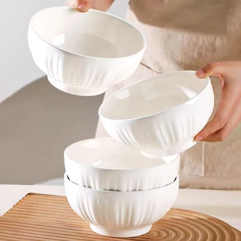 【釉下彩】 浮雕南瓜碗4.5英寸4个装