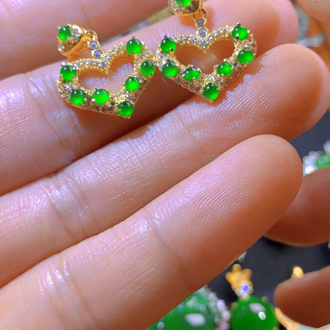 翡翠银S925镶嵌颈饰天然翡翠