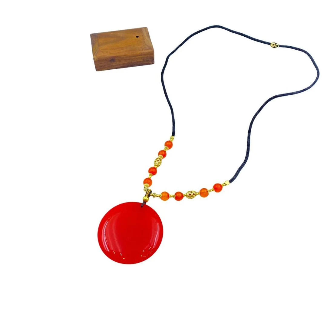 玛瑙复古项链X631合金