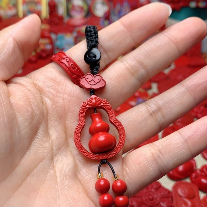 天然辰砂工艺品朱砂钥匙扣