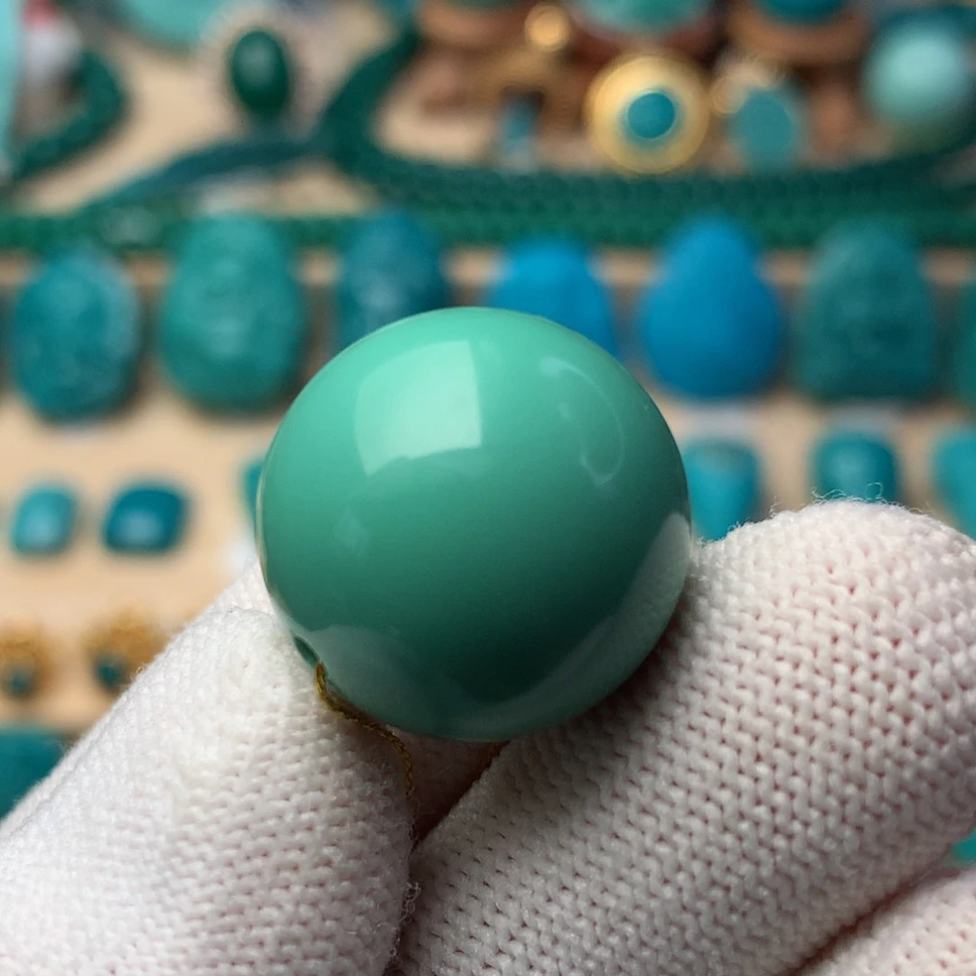 未镶嵌绿松石珠宝奇石19m m