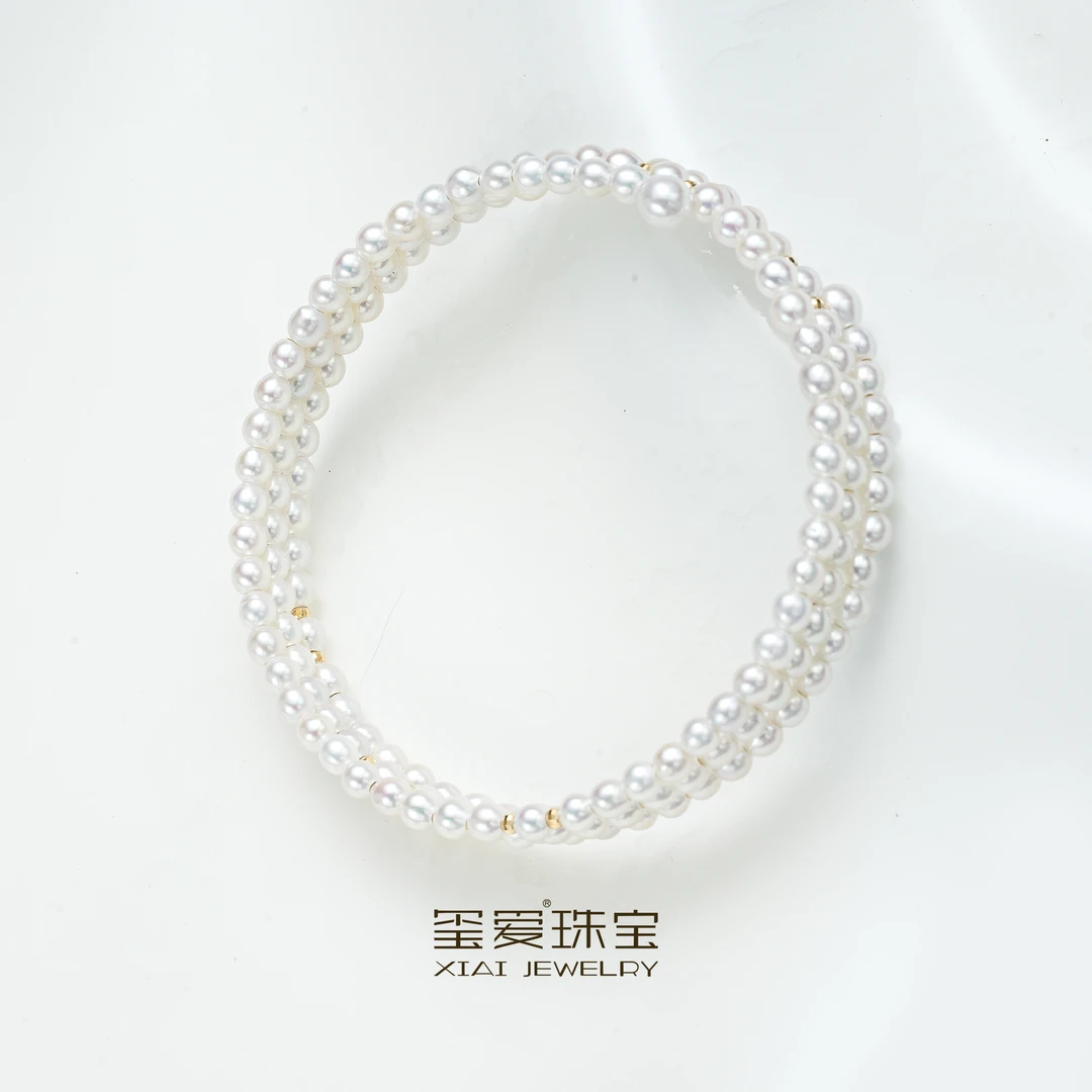 【玺爱门门】MM-51124-1/2 淡水珍珠设计款手链 3-5mm 18K金