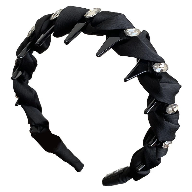 豌豆公主·新款高级感水钻缠绕发箍高颅顶齿梳防滑百搭发卡女发饰