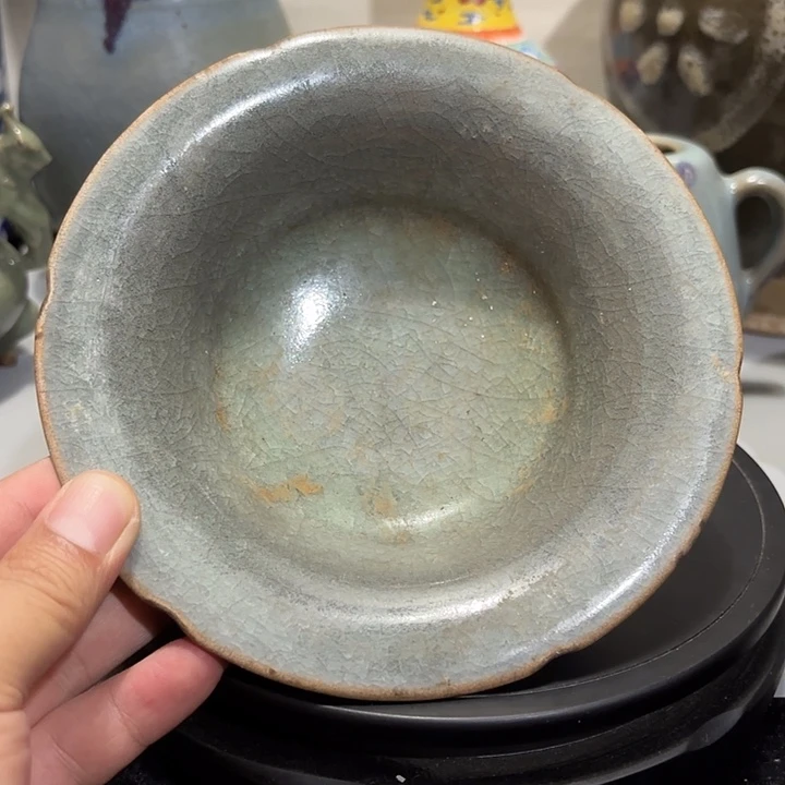 建窑茶碗龙泉折沿笔洗，美品